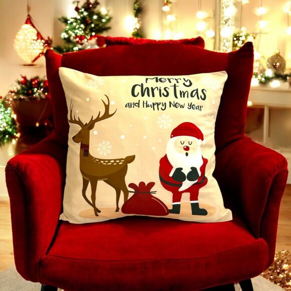 HOLIDAY BUNDLE! Christmas Pillow Cover + 3 FREE DIY Ornaments! LOW STOCK - Picture 1 of 5